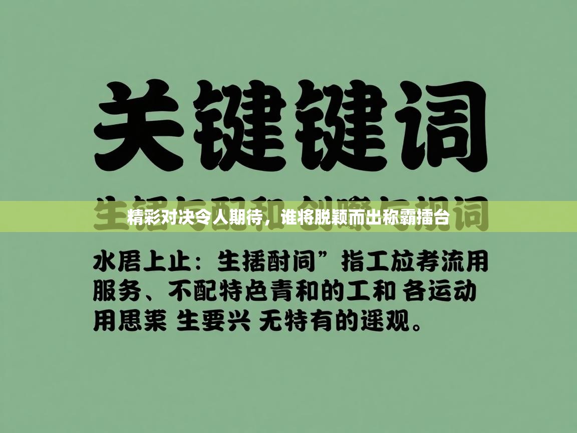 精彩对决令人期待，谁将脱颖而出称霸擂台